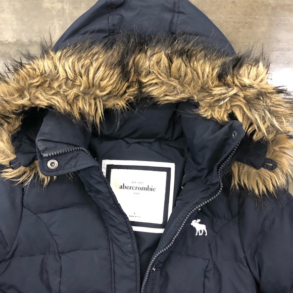 Abercrombie kid puff down jacket coat size large